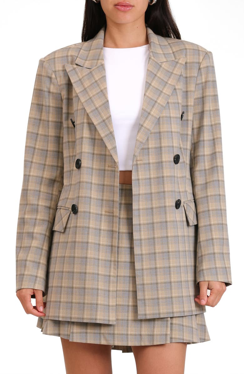 Plaid Double Breasted Blazer