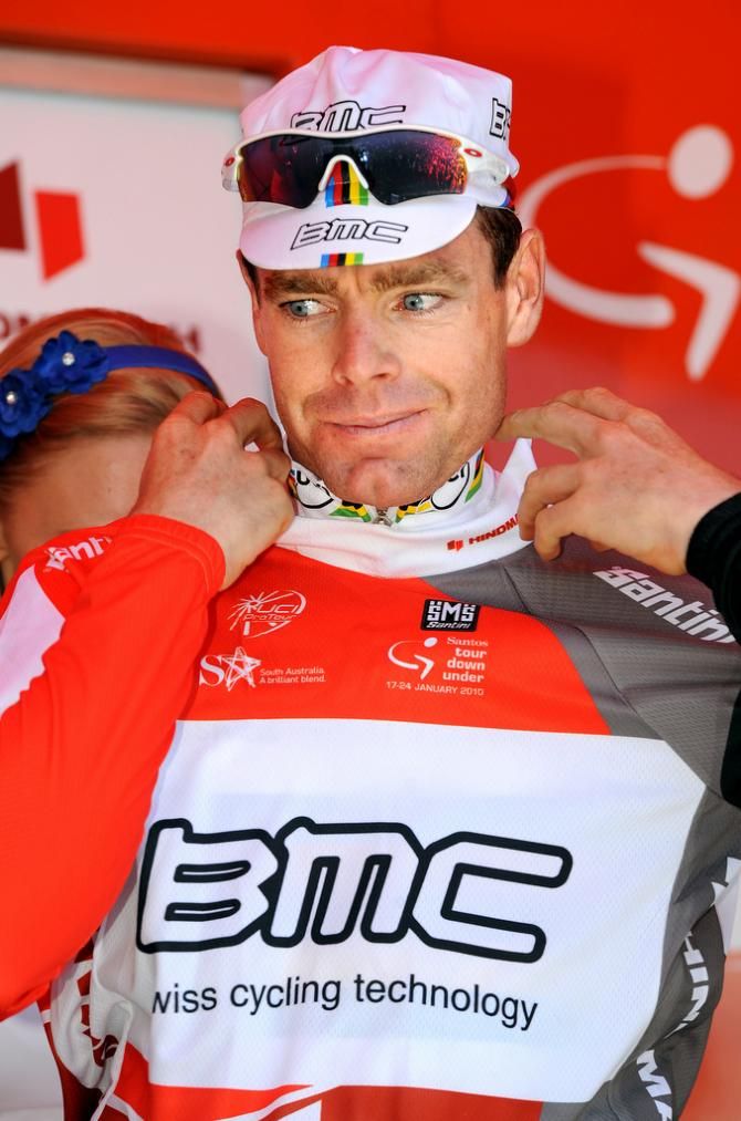 Cadel Evans in the most aggressive jersey