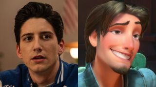 Milo Manheim in School Spirits/Flynn Rider's smoulder in Tangled