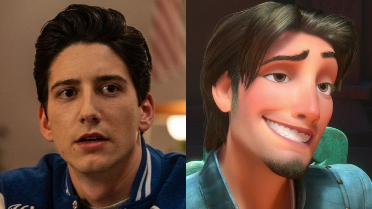 Milo Manheim in School Spirits/Flynn Rider's smoulder in Tangled