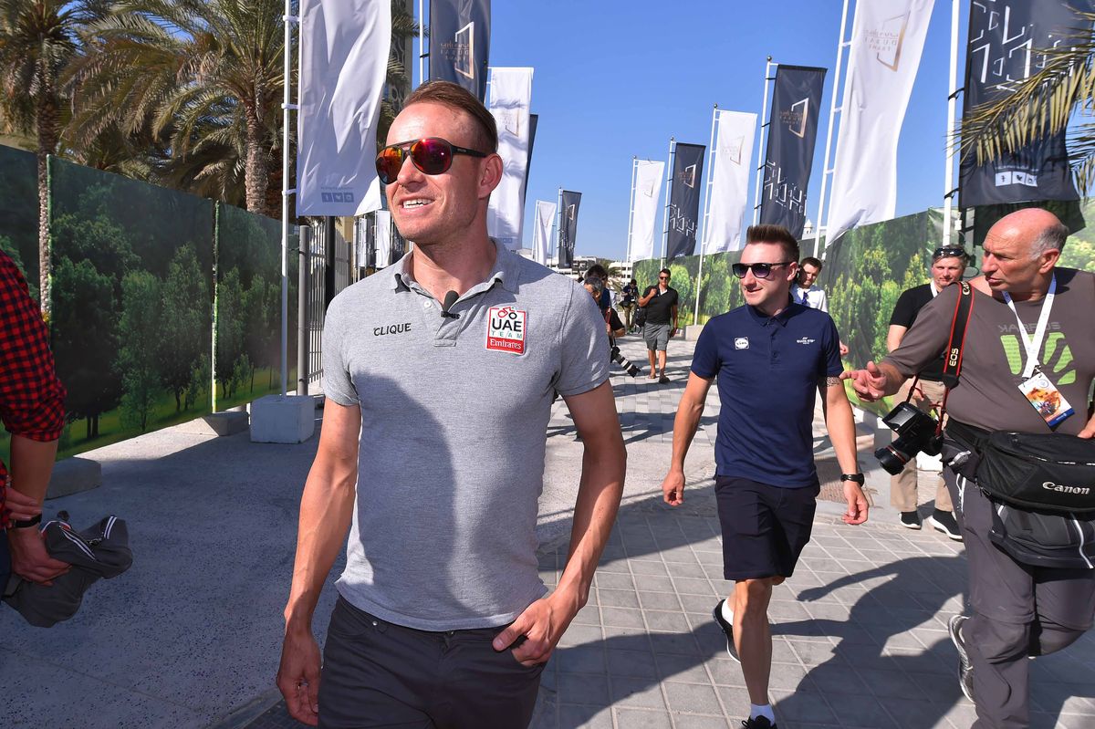Alexander Kristoff (UAE Team Emirates) and Elia Viviani (Quick-Step)