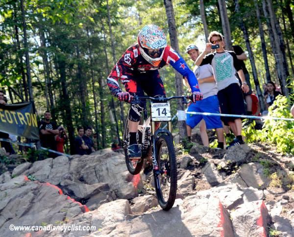 Aaron Gwin (Trek World Racing) on his way to winning another World Cup victory in Mont-Sainte-Anne