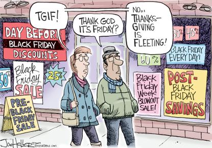 Editorial Cartoon U.S. TGIF Black Friday