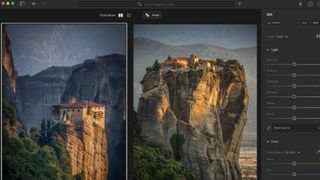 Screengrab of Lightroom interface showing different crops of the same image side-by-side