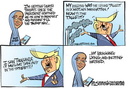 Political Cartoon U.S. Trump Ilhan Omar 9/11 comment