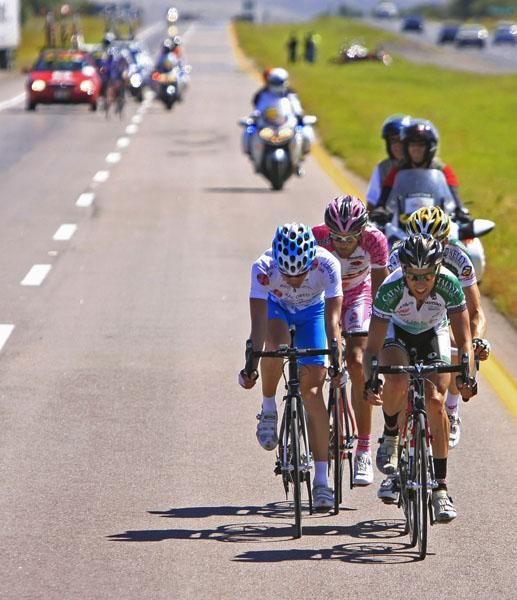The day's main break-away was brought back in time for a sprint finish.