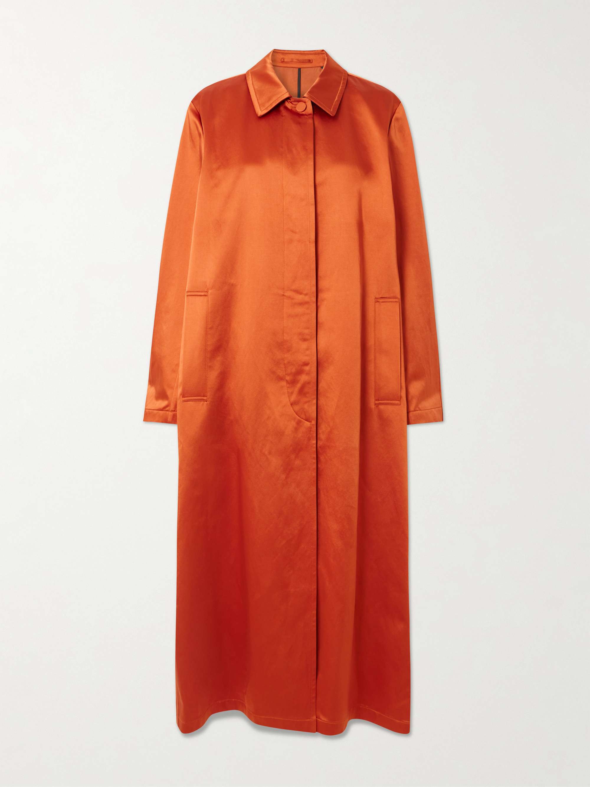 Cotton-Blend Satin Coat