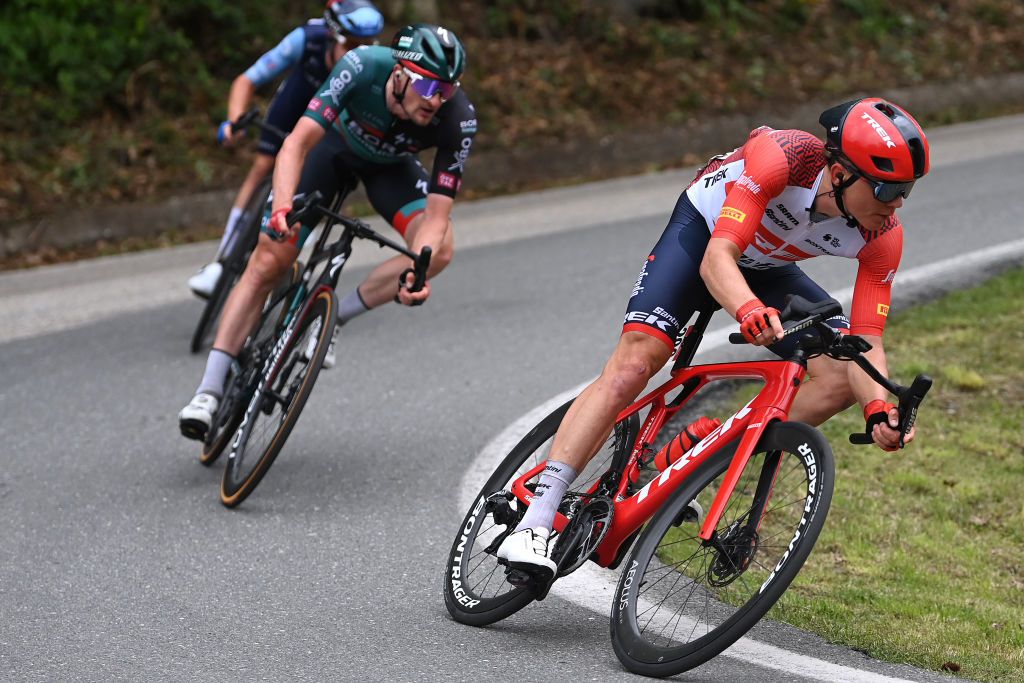 RIVOLI ITALY MAY 18 Toms Skuji of Latvia and Team Trek Segafredo competes in the breakaway during the 106th Giro dItalia 2023 Stage 12 a 185km stage from Bra to Rivoli UCIWT on May 18 2023 in Rivoli Italy Photo by Tim de WaeleGetty Images
