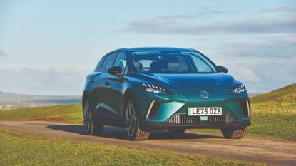 MG4 Urban on a hilltop country road