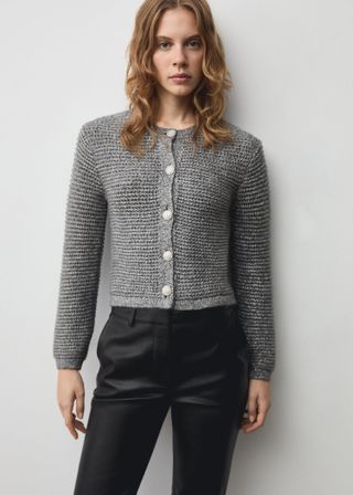 Lurex Knitted Jacket With Buttons - Women | Mango United Kingdom