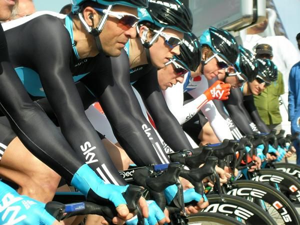 Team Sky is about to set off.
