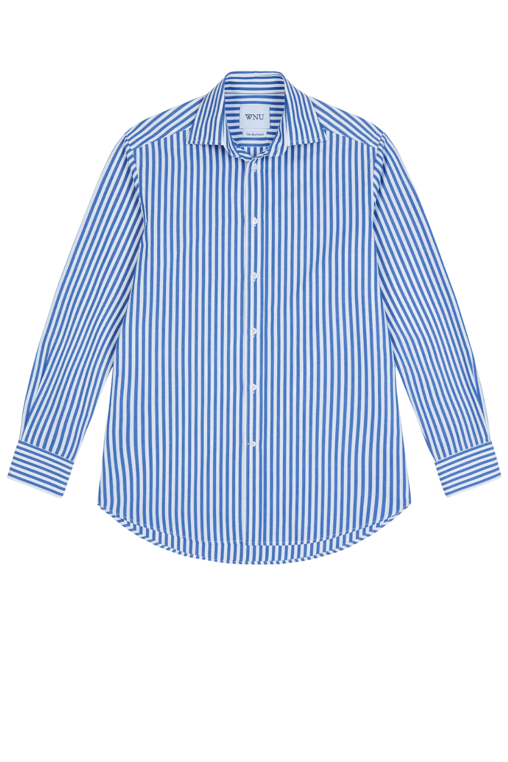 The Boyfriend: Fine Poplin, Royal Blue Stripe