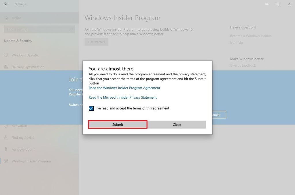 How to enroll PC into the Windows Insider Program with the May 2019