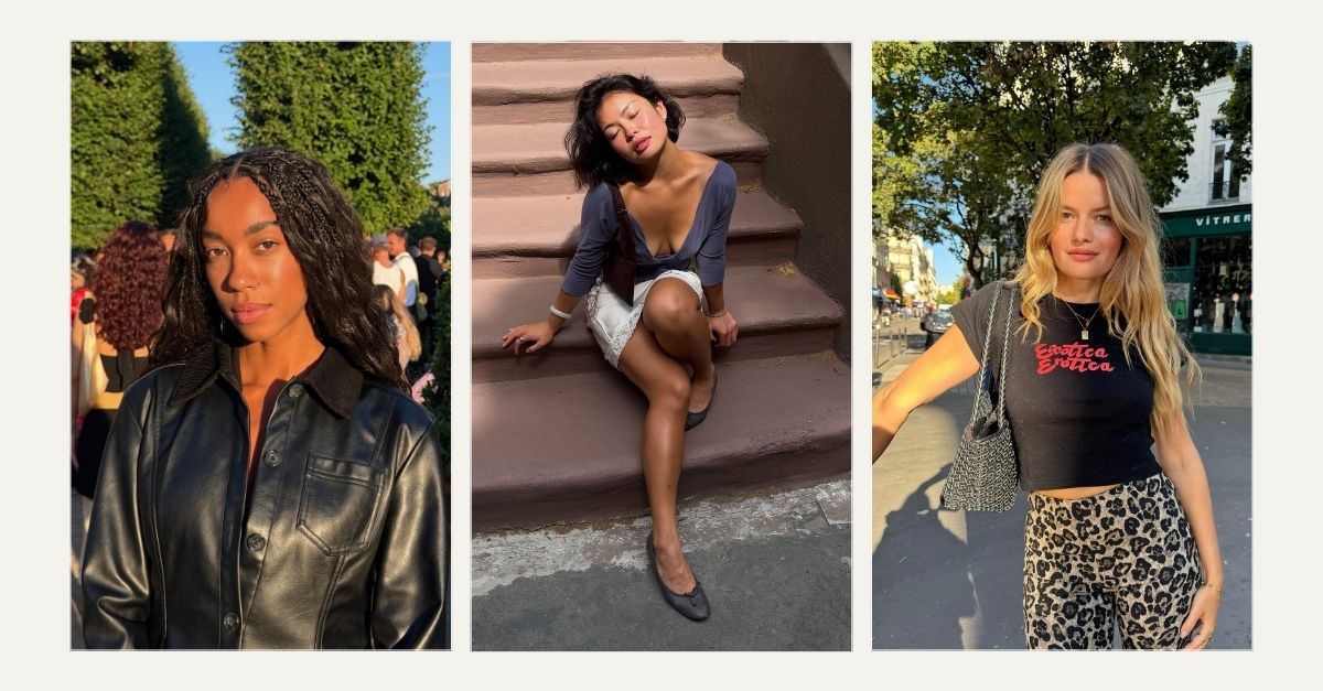 Amaka Hamelijnck, Allison Ho and Sabina Socol in summer outfits with glowy skin at dusk - guide to exfoliating acids