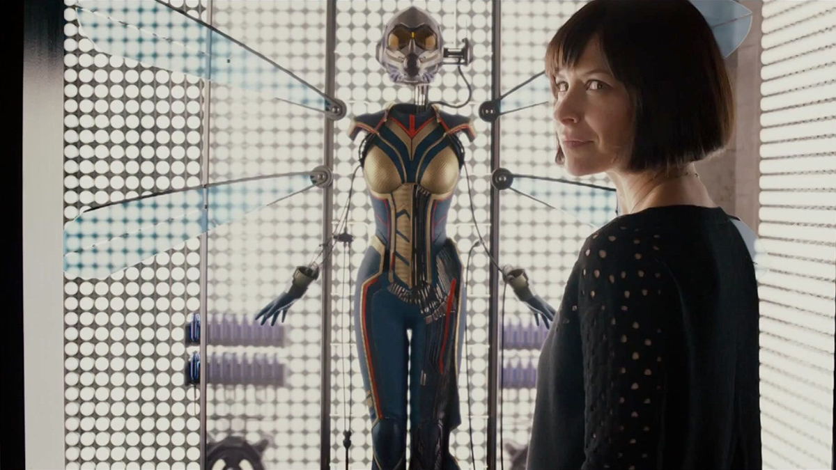 The wasp's costume in the Ant-Man post-credits scene