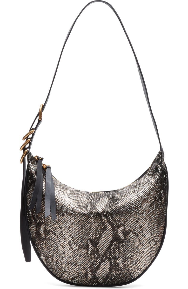 Medium Mercer Snake Embossed Leather Hobo Bag