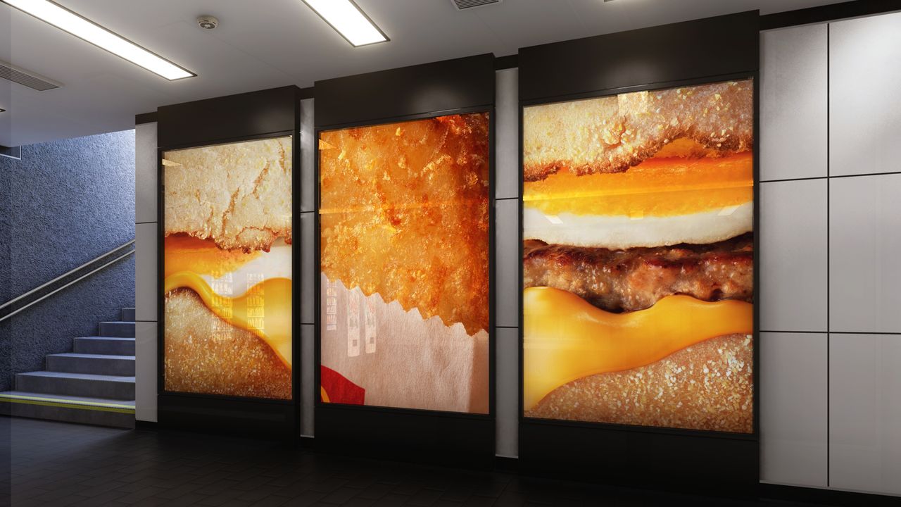 McDonald's adverts showing breakfast items and no longer on billboards