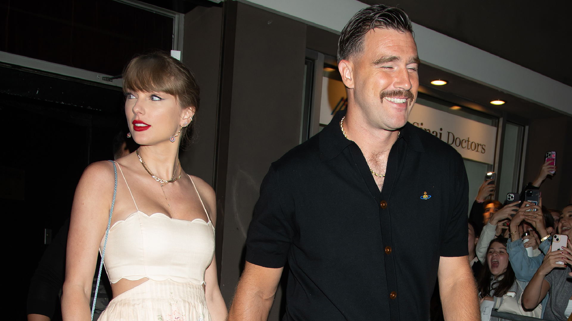 NEW YORK, NY - SEPTEMBER 7: Taylor Swift and Travis Kelce are seen leaving Karen Elson Wedding on September 7, 2024 in New York, New York. (Photo by MEGA/GC Images)