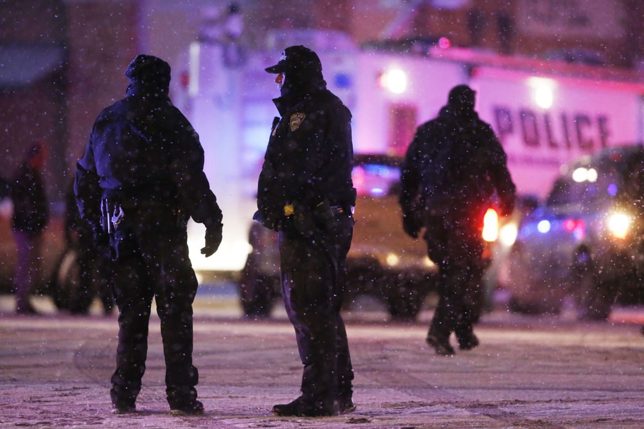 Authorities near the site of the Nov. 27 shooting at a Planned Parenthood clinic in Colorado Springs