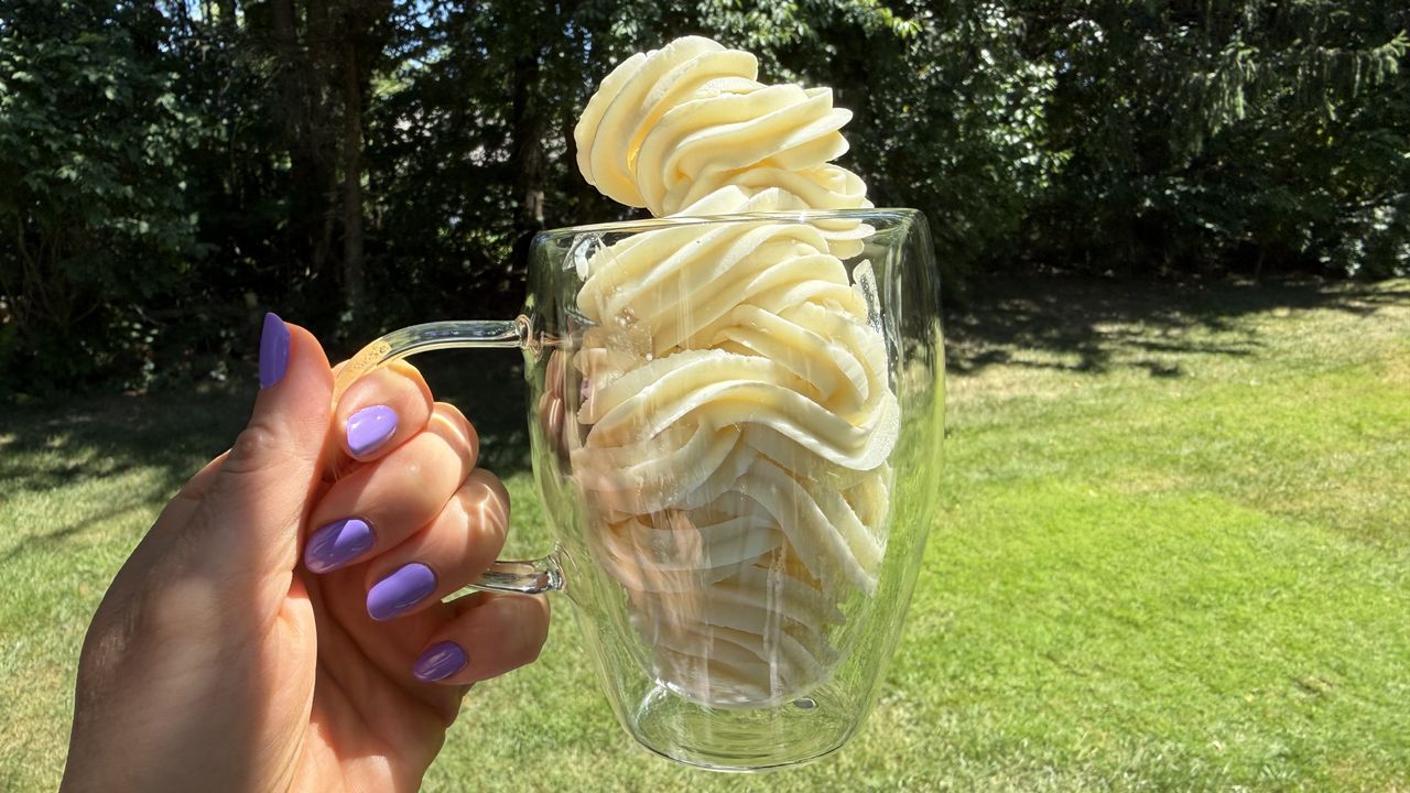 Ninja CrushBOSS making dole whip style frozen treat