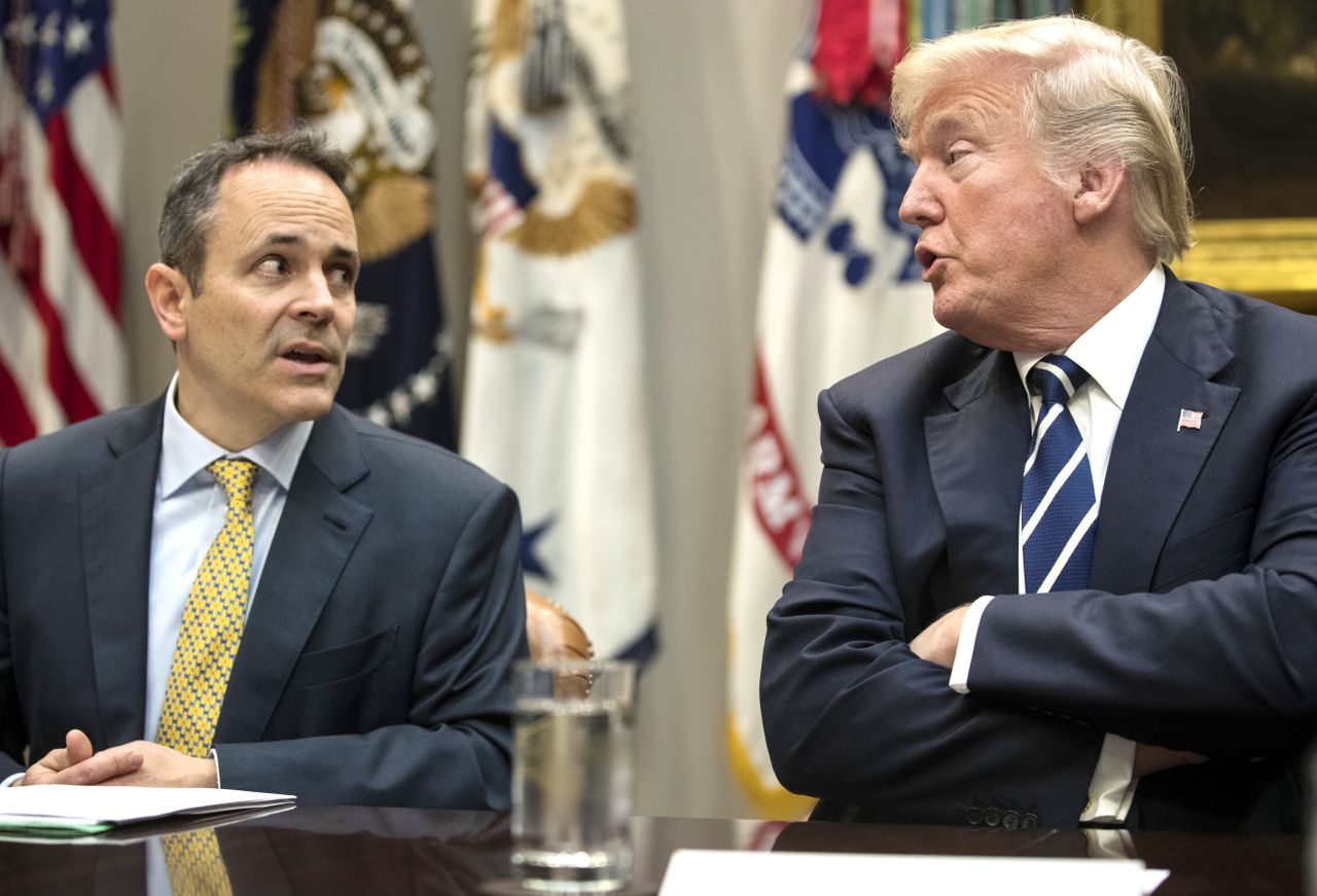 President Donald Trump and Kentucky Governor Matt Bevin.