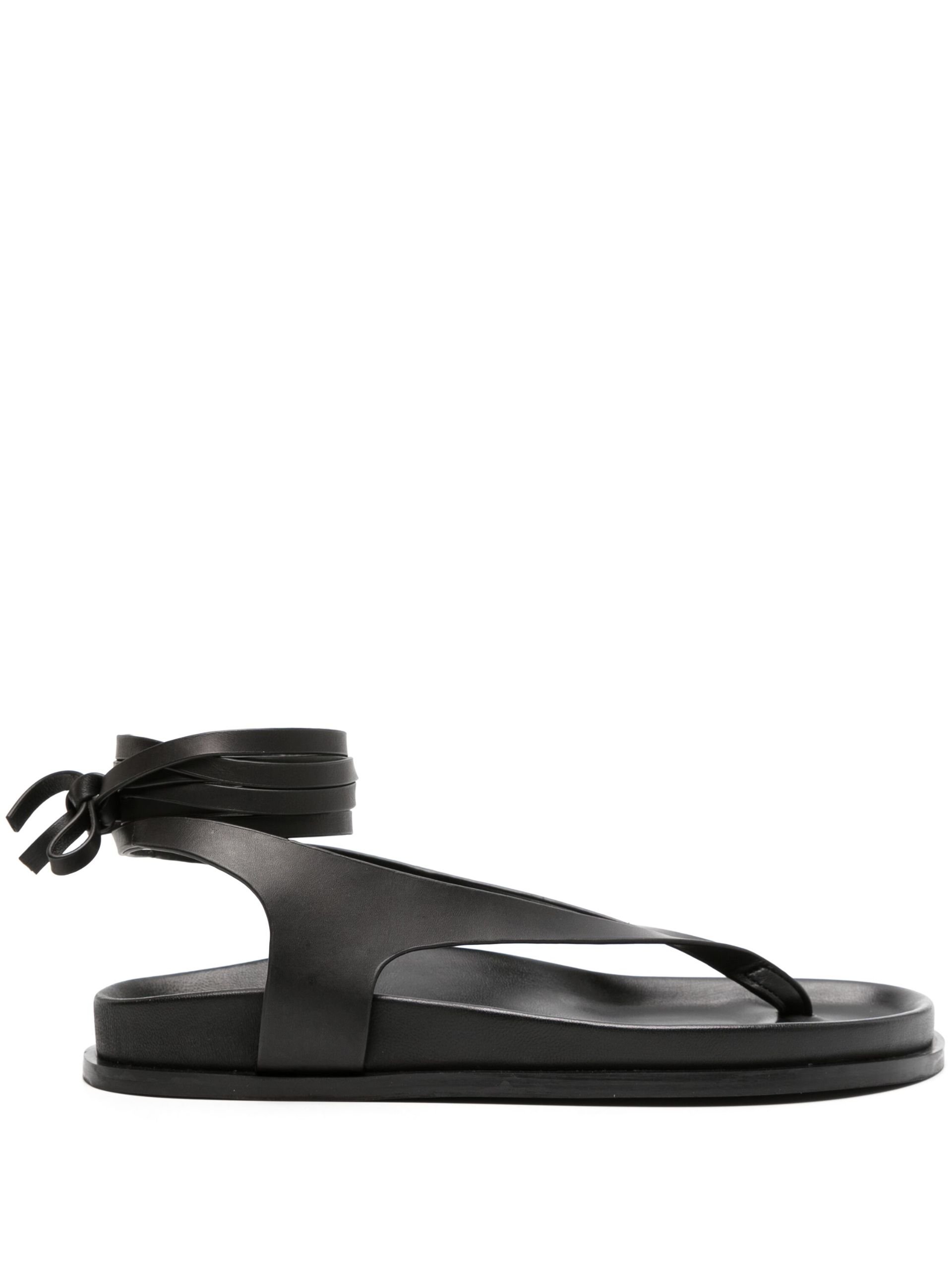 Black the Shell Leather Sandals