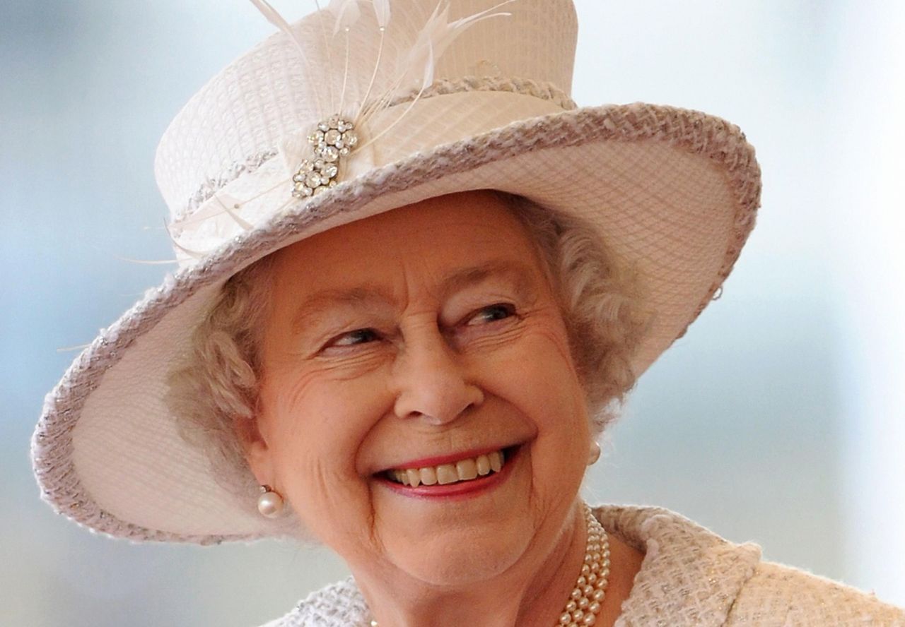 A smiling Queen Elizabeth II