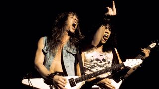 AARDSHOCK FESTIVAL, James Hetfield and Kirk Hammett performing live onstage