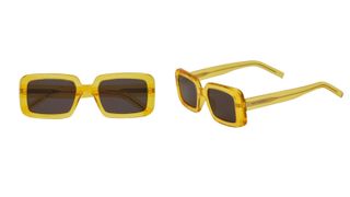 2 images of yellow YSL sunglasses