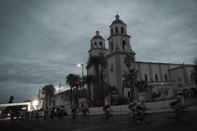 The peloton in action at the Old Pueblo Grand Prix.