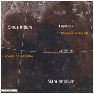 This map shows the landing site of China's Chang'e 3 moon lander.