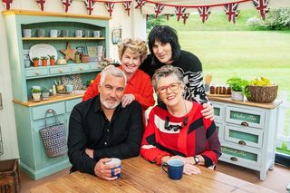 Paul, Sandi, Noel and Prue in The Great British Bake Off