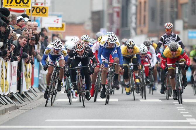 The sprint in Harelbeke was hairy.