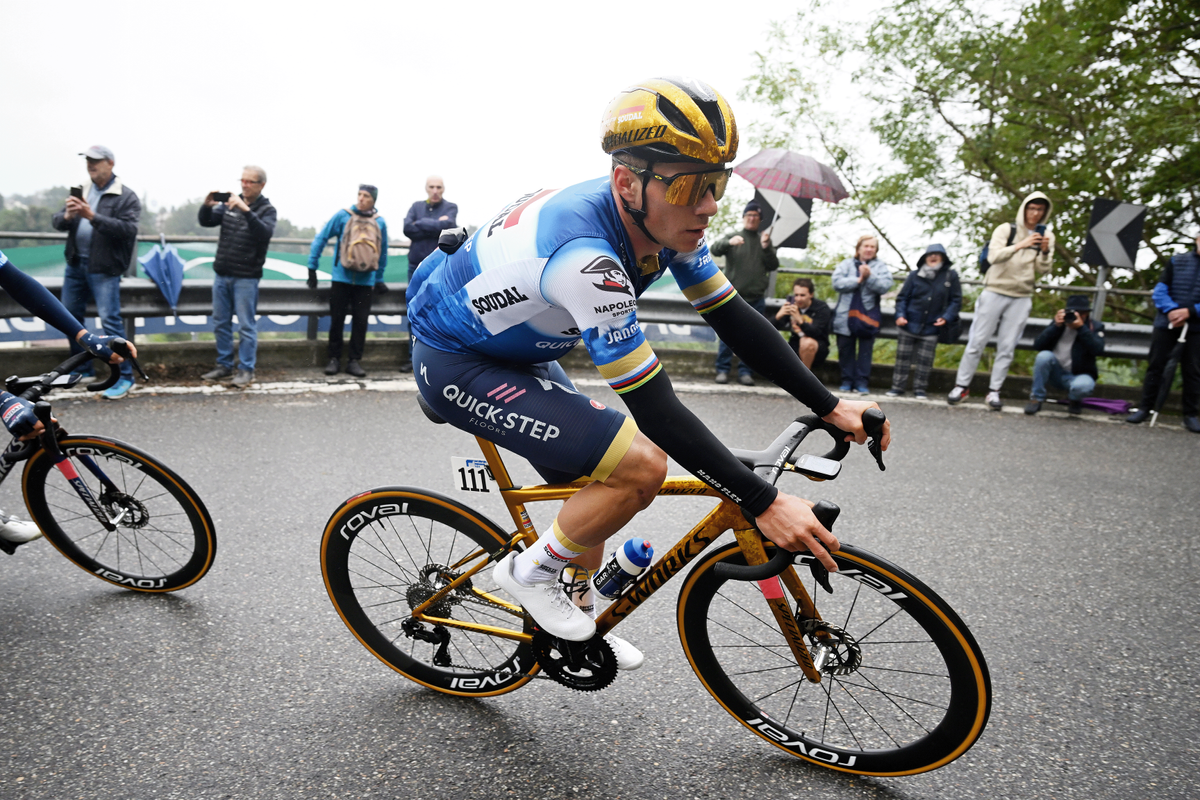 Evenepoel finished in the peloton after not making it into the decisive move of the day