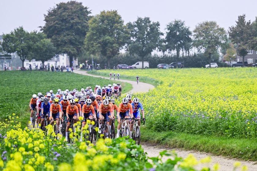 Mandatory Credit: Photo by Shutterstock (15530236h)
a pack of riders pictured in action during the women elite race at the UCI World Gravel Championships, Saturday 11 October 2025, in Maastricht, The Netherlands.
Netherlands Cycling Gravel World Championships Elite Women, Maastricht, Netherlands - 11 Oct 2025