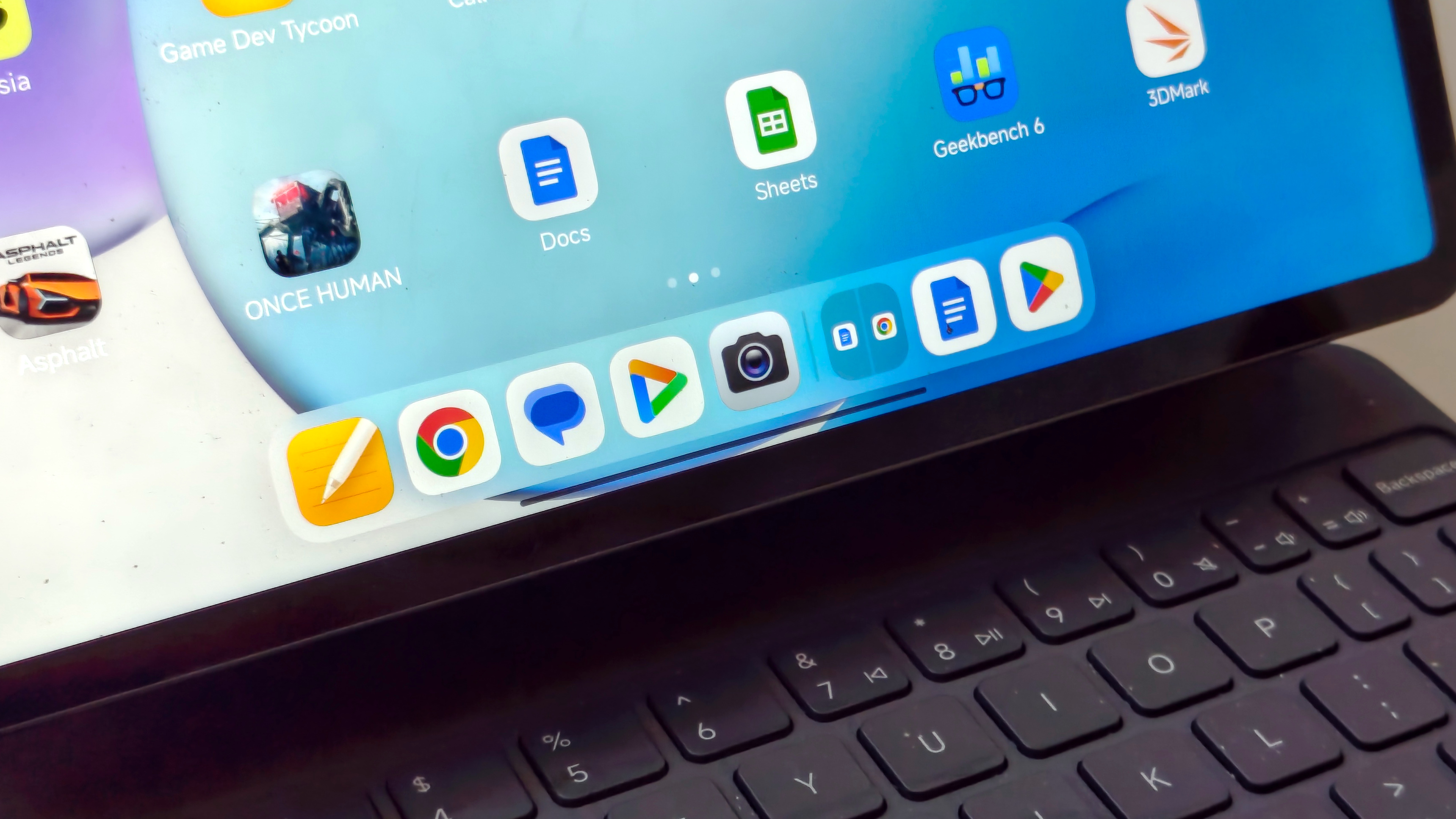 The Xiaomi Pad 8's quick options bar.