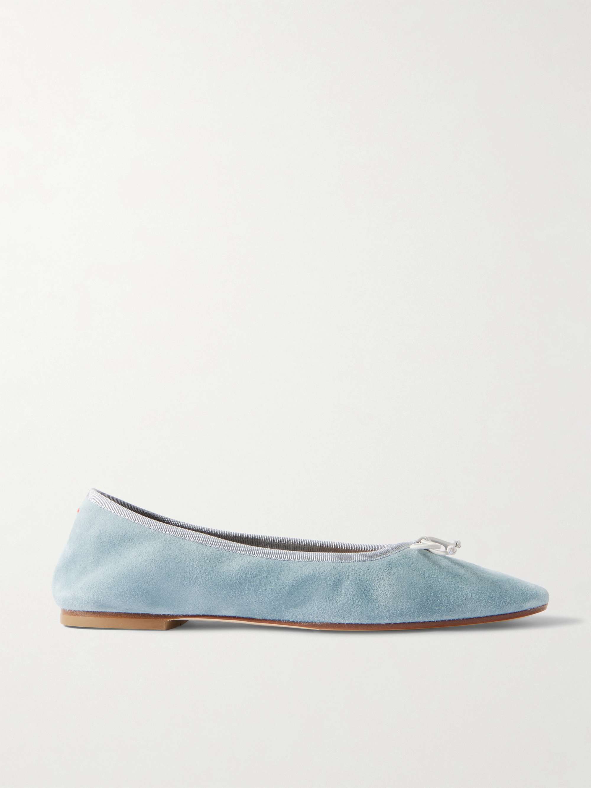 Tiby Bow-Detailed Suede Ballet Flats