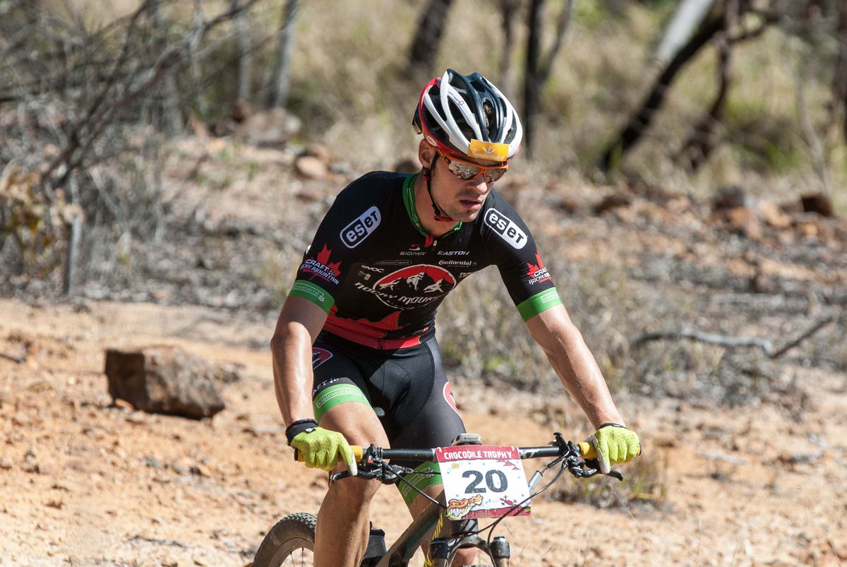 Lukas Islitzer wins today's seventh stage at Skybury Coffee Plantation in a sprint finish ahead of Urs Huber who keeps the overall race lead