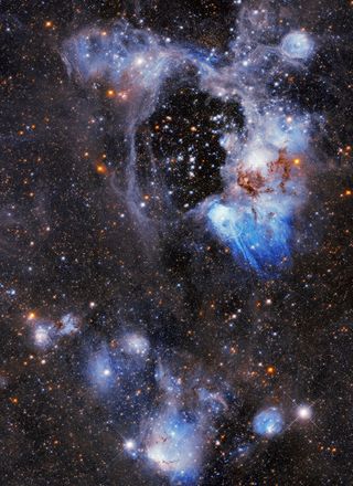 A Hubble Space Telescope image of a nebula called N44.