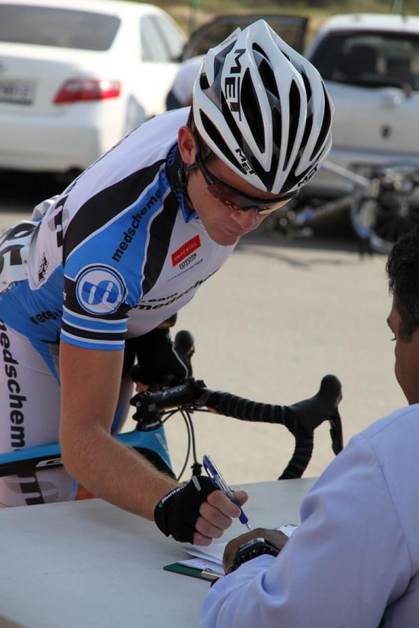 Riders check in for a days racing