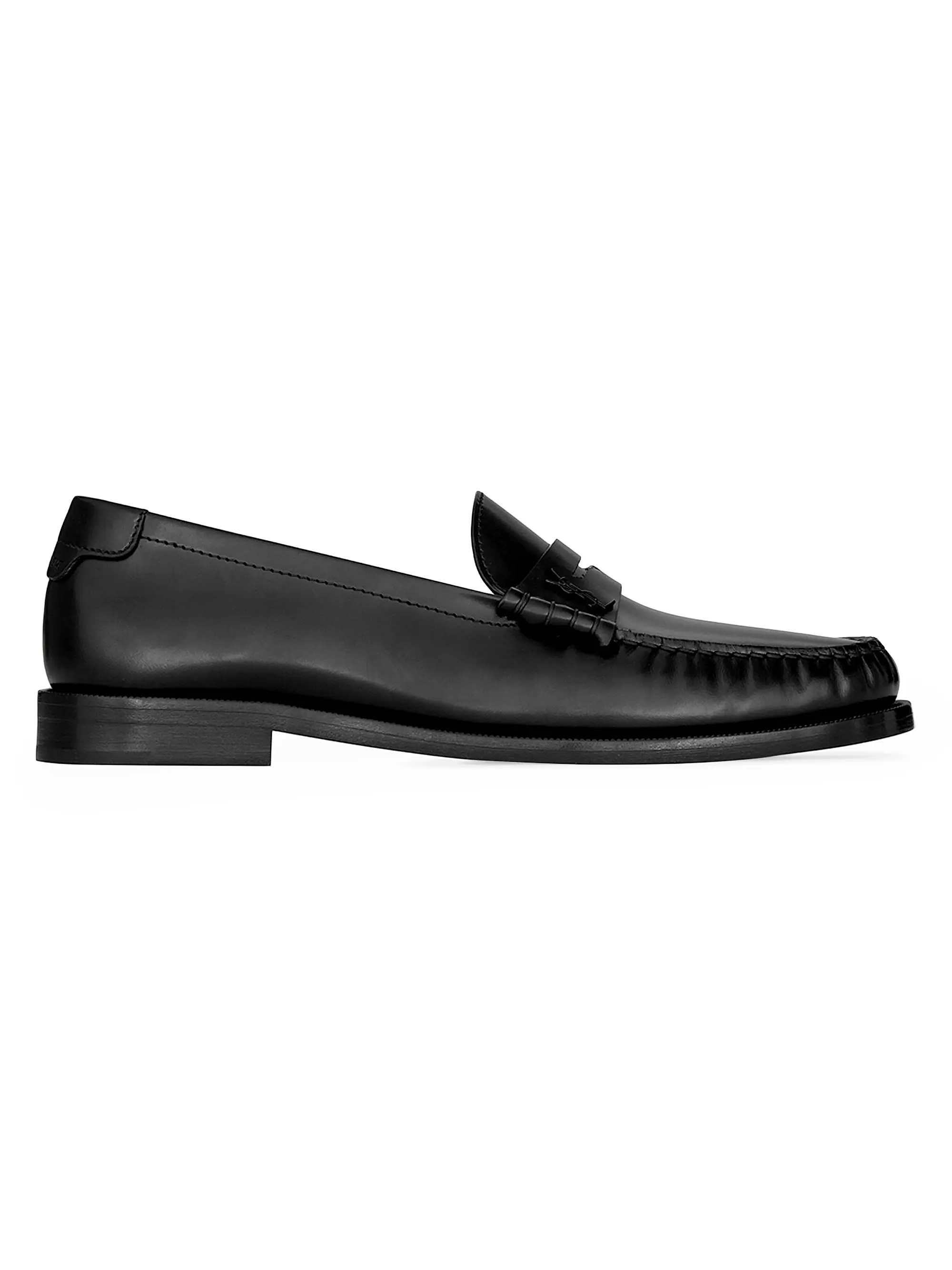 Saint Laurent, Le Loafers Penny Slippers In Glazed Leather