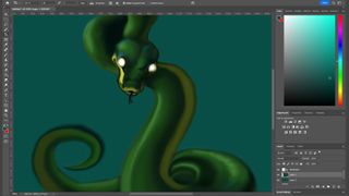 Snake drawing in Adobe Photoshop.