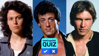 Sigourney Weaver in Alien (1979), Sylvester Stallone in Rocky (1976), and Harrison Ford in Star Wars: Episode IV - A New Hope (1977)