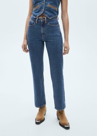 Straight Jeans With Contrast Details