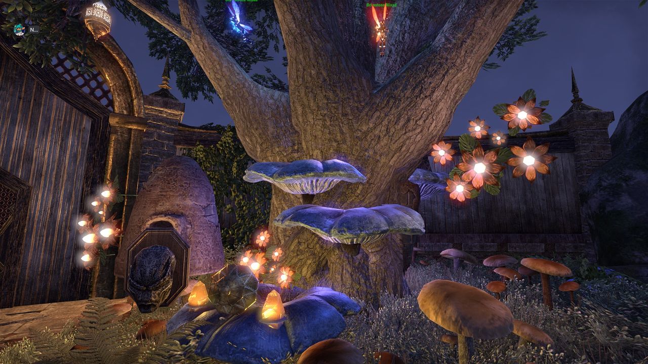 An before image of a tree in a home in The Elder Scrolls online, about to be broken apart.