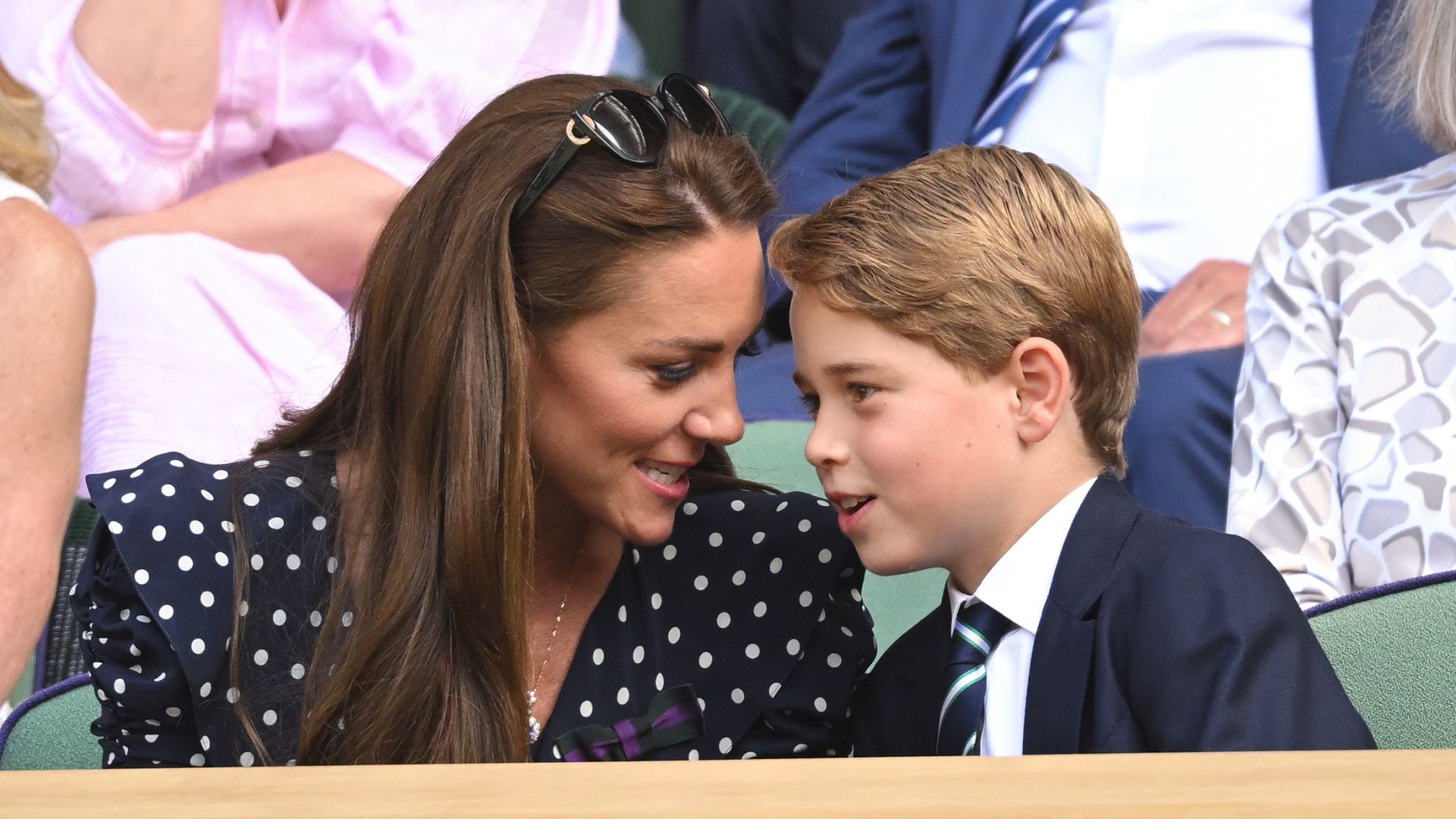 Kate Middleton and Prince George attend the Men's Singles Final at All England Lawn Tennis and Croquet Club on July 10, 2022