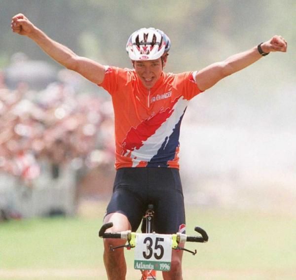 Bart Brentjens (Netherlands) wins the 1996 Olympic Games mountain bike race