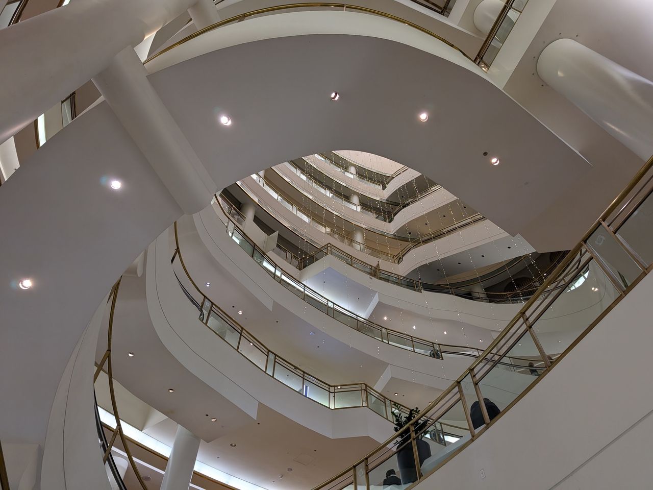 Westfield Shopping Center spiral ramp shot by Pixel 9 Pro