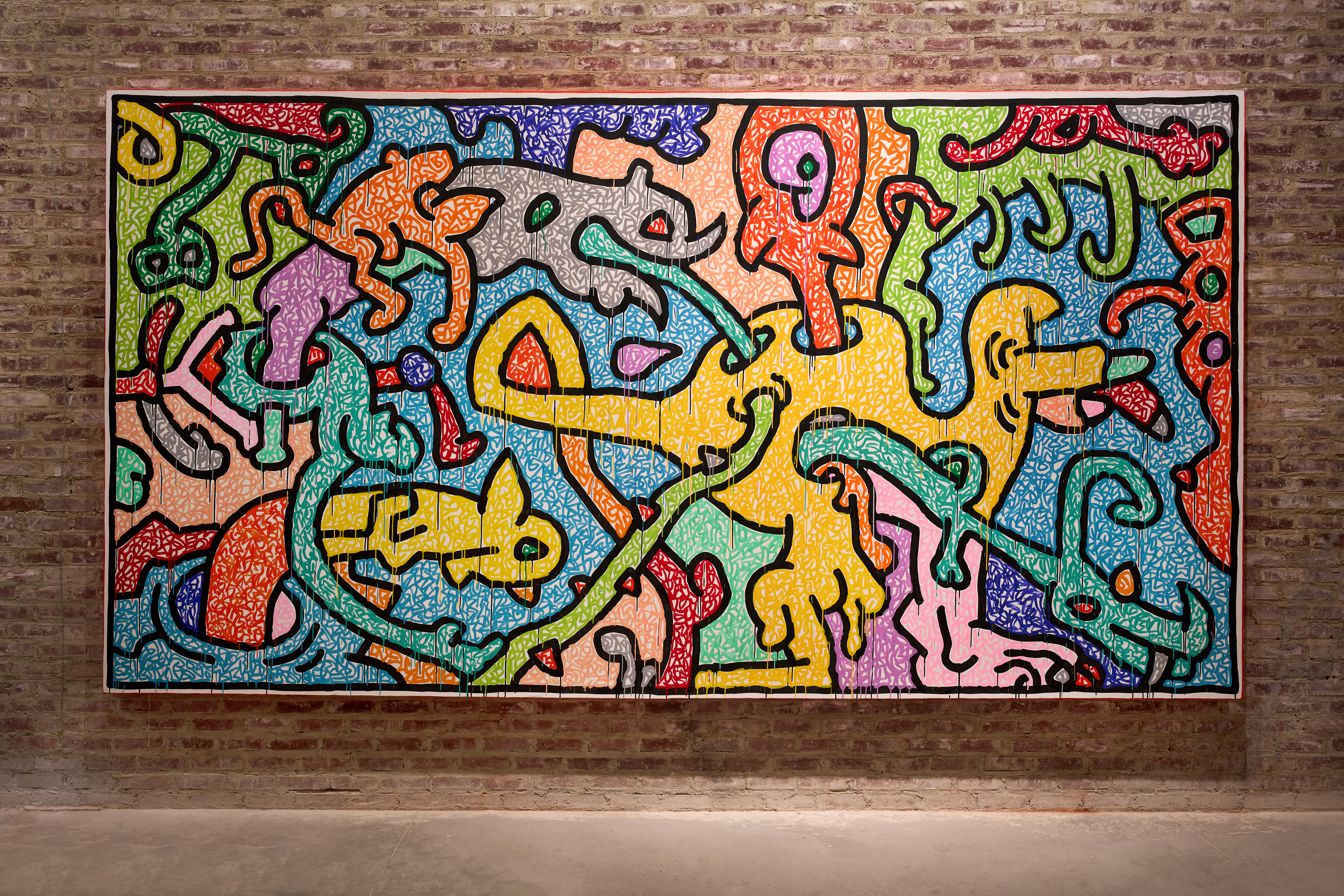 keith haring installation imagery at 60 white