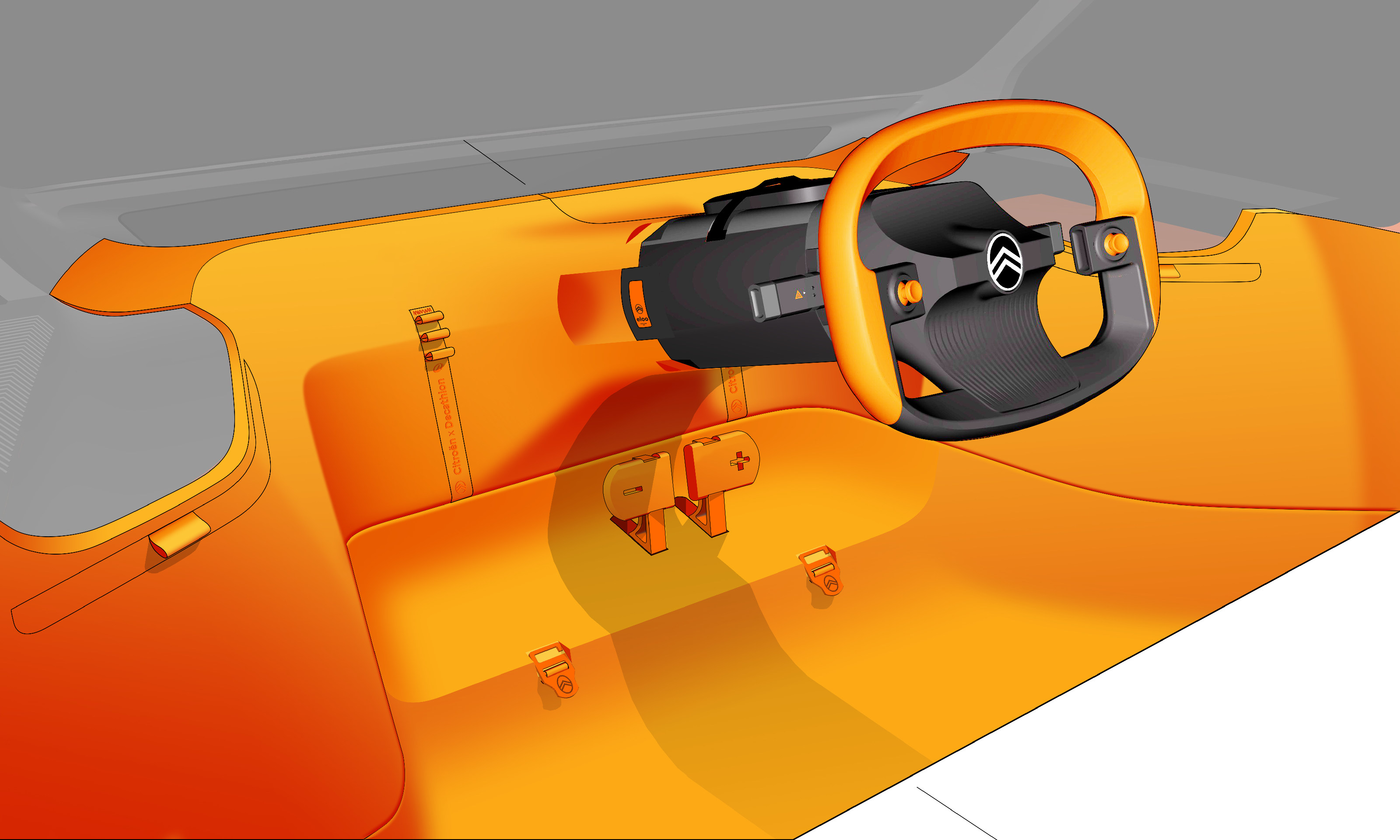 CAD sketch of the ELO's dashboard